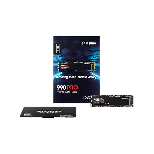 SAMSUNG 990 PRO PCIe 4.0 NVMe M.2 SSD, 1TB (MZ-V9P1T0BW)