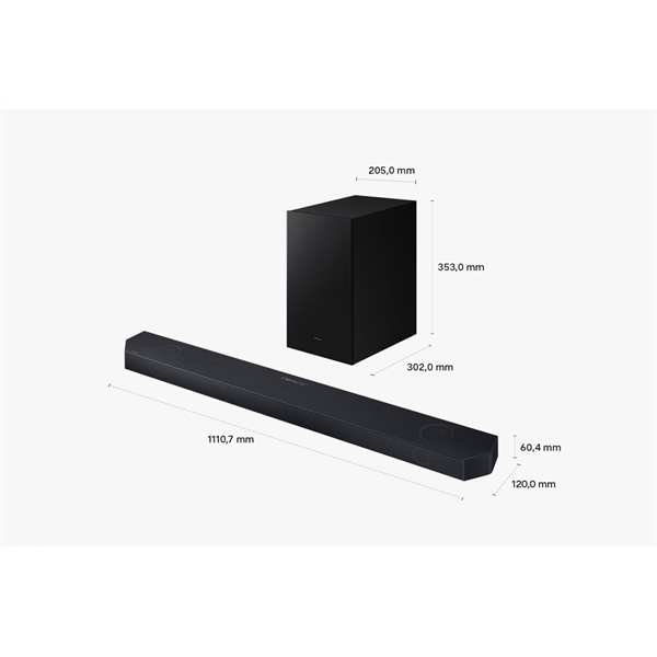 SAMSUNG HW-Q600H 3.1.2 csatornás hangprojektor mélynyomóval, Fekete (HW-Q600H/EN)