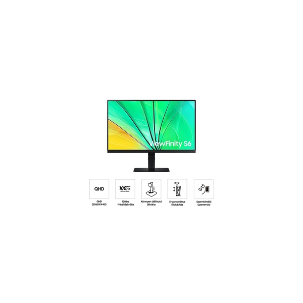 SAMSUNG IPS 100Hz monitor 32" S60D, 2560x1440, 16:9, 350cd/m2, 5ms, HDMI/DisplayPort/3xUSB, Pivot (LS32D600EAUXEN)
