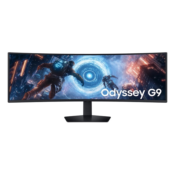 SAMSUNG Ívelt Gaming 144Hz VA monitor 49" G9 G91F, 5120x1440 DQHD, 32:9, 350cd/m2, 1ms, HDMI,DP/USB (LS49FG910EUXEN)