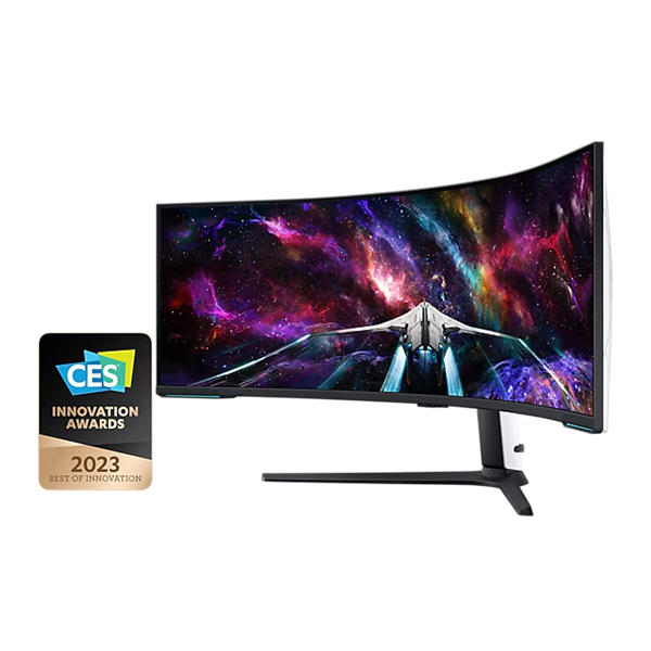 SAMSUNG Ívelt Gaming 240Hz VA monitor 57" G95NC, 7680x2160, 32:9, 420cd/m2, 1ms, 3xHDMI/DP/2xUSB (LS57CG952NUXEN)