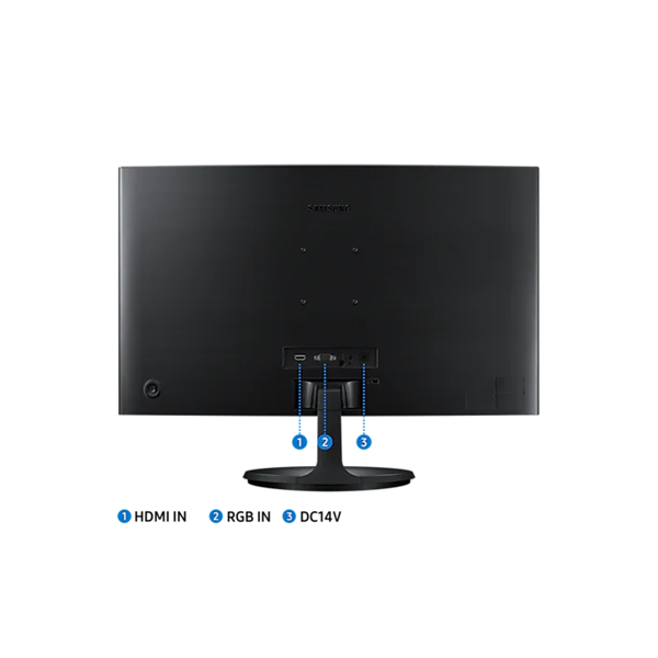 SAMSUNG Ívelt VA monitor 23,5" CF390, 1920x1080, 16:9, 250cd/m2, 4ms, VGA/HDMI (LC24F390FHRXEN)