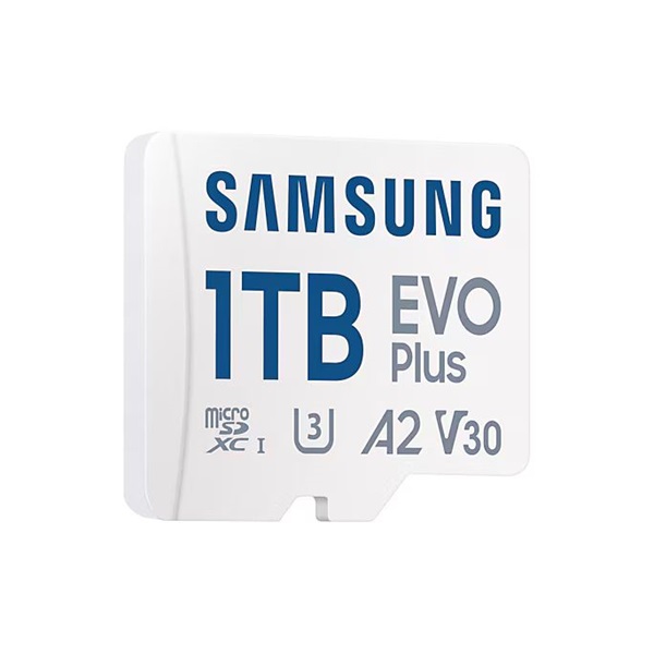 SAMSUNG Memóriakártya, EVO Plus microSDXC kártya, 1TB, UHS-1, U3, V30, A2, + SD Adapter, R160/W (MB-MC1T0SA/EU)