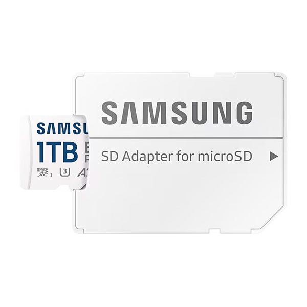 SAMSUNG Memóriakártya, EVO Plus microSDXC kártya, 1TB, UHS-1, U3, V30, A2, + SD Adapter, R160/W (MB-MC1T0SA/EU)