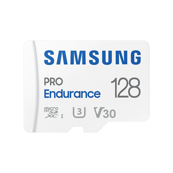 SAMSUNG Memóriakártya, PRO Endurance microSD kártya 128GB, CLASS 10, UHS-I (SDR104), + SD Adapter, R100/W40 (MB-MJ128KA/EU)