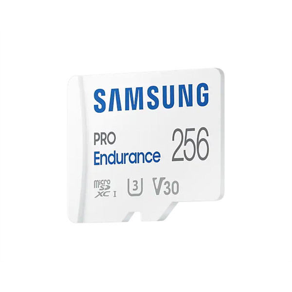 SAMSUNG Memóriakártya, PRO Endurance microSD kártya 256GB, CLASS 10, UHS-I (SDR104), + SD Adapter, R100/W40 (MB-MJ256KA/EU)