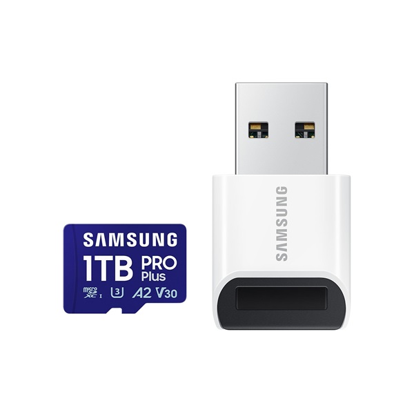SAMSUNG Memóriakártya, PRO Plus + Reader microSDXC 1TB, CLASS 10, UHS-I, U3, V30, A2, R180/W130 (MB-MD1T0SB/WW)