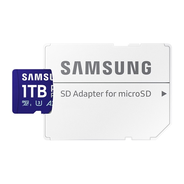 SAMSUNG Memóriakártya, PRO Plus microSDXC kártya 1TB, CLASS 10, UHS-I, U3, V30, A2, + Adapter, R180/W130 (MB-MD1T0SA/EU)