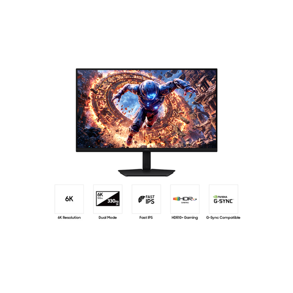SAMSUNG Odyssey G8 G80HS 6K 165Hz / 3K 330Hz Gaming Monitor 32", 3072x1728, 16:9, 350cd/m2, 1ms, 1xDP/2xHDMI/USB-A/USB-B (LS32HG802ESXEN)