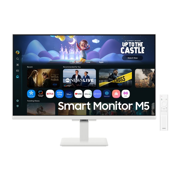 SAMSUNG SMART IPS monitor 27" M5, 1920x1080, 16:9, 250cd/m2, 5ms, 2xHDMI/2xUSB/WiFi/Bluetooth, hangszóró, fehér (LS27FM501EUXDU)