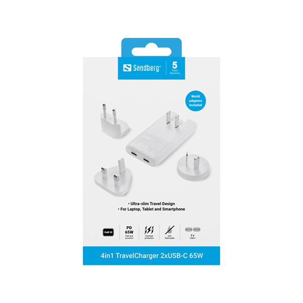 SANDBERG 4in1 TravelCharger 2xUSB-C 65W (441-68)