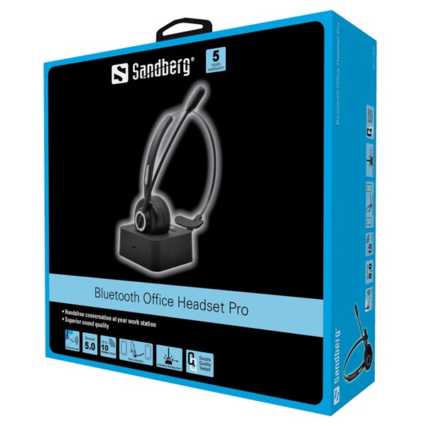 SANDBERG Fejhallgató mikrofonnal, Bluetooth Office Headset Pro (126-06)