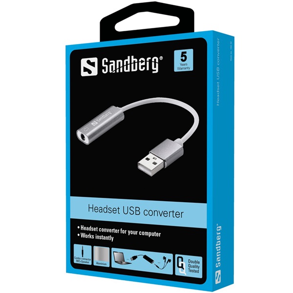 SANDBERG Hangkártya, Headset USB converter (134-13)
