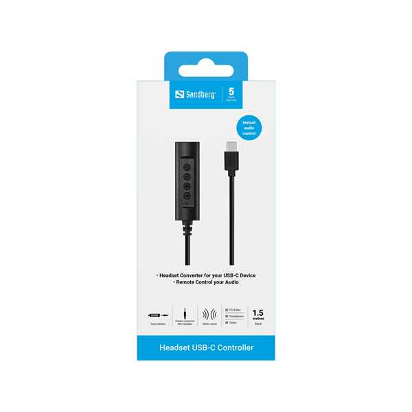 SANDBERG Headset USB-C Controller, 1.5m (136-73)