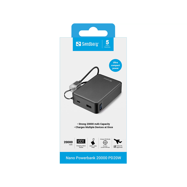 SANDBERG Nano Powerbank 20000 PD20W (421-40)