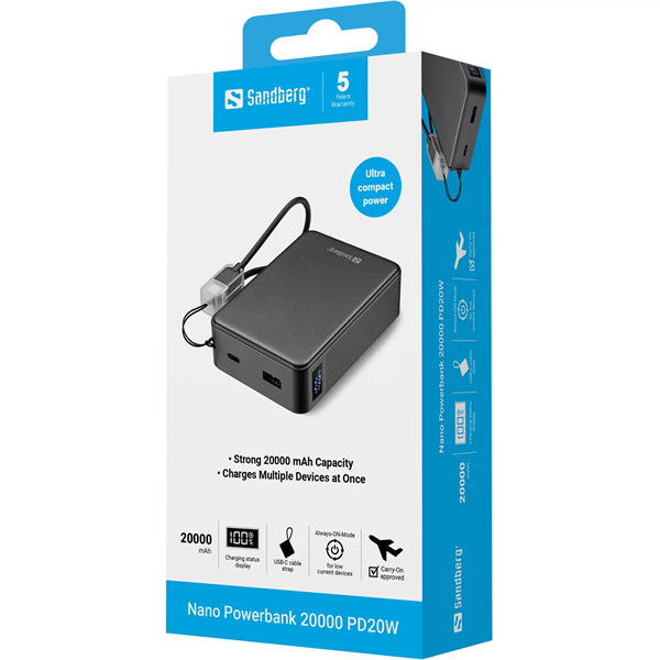 SANDBERG Nano Powerbank 20000 PD20W (421-40)