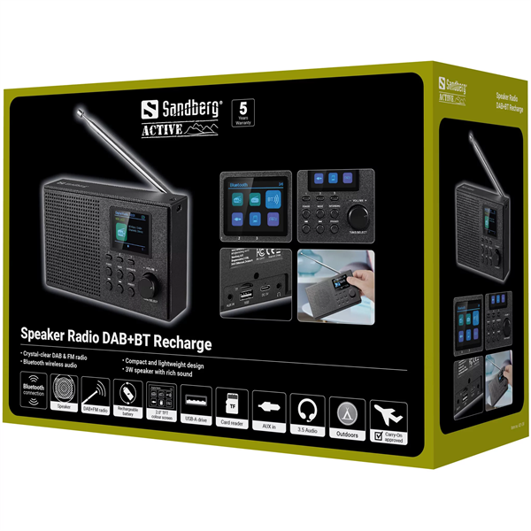 SANDBERG Rádió DAB+BT Recharge (421-39)