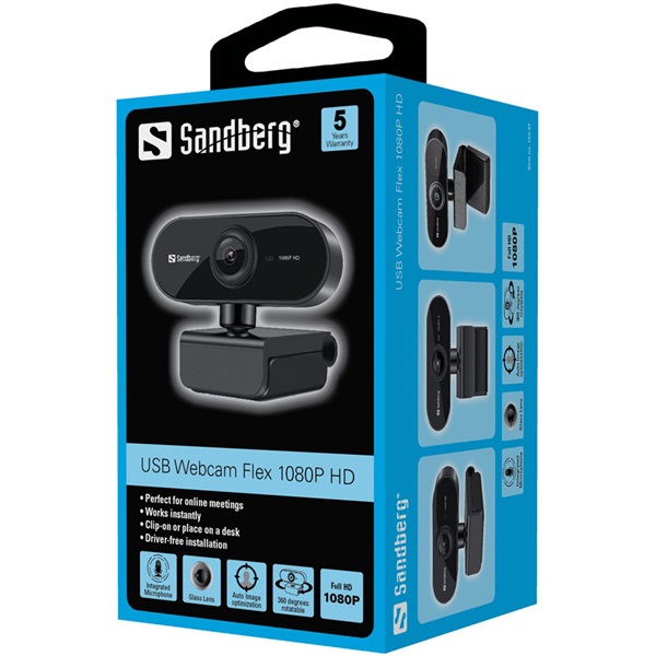 SANDBERG Webkamera, USB Webcam Flex 1080P HD (133-97)