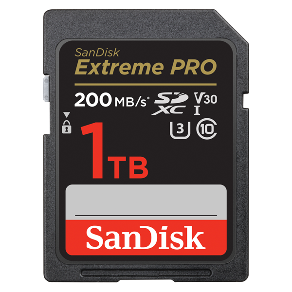 SANDISK 121599, SDXC EXT PRO KARTYA 1TB, 200/140 MB/s , UHS-I, Class 10, U3, V30 (00121599)