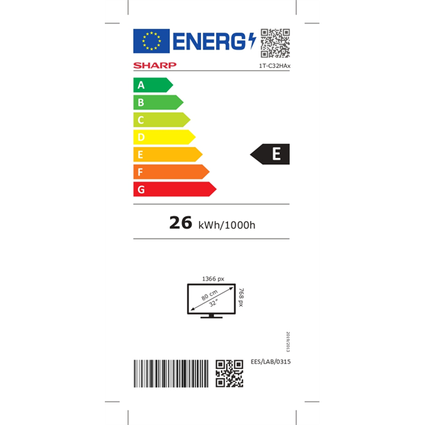 SHARP 32HA1205E 32"/80cm HD Ready LED TV, 1366x768, 3xHDMI/2xUSB (32HA1205E)