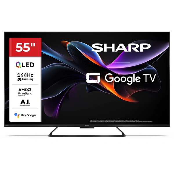 SHARP 55HR7265E 55"/139cm 4K UHD QLED Google TV, 144 Hz, 3840x2160, 4xHDMI/2xUSB (55HR7265E)
