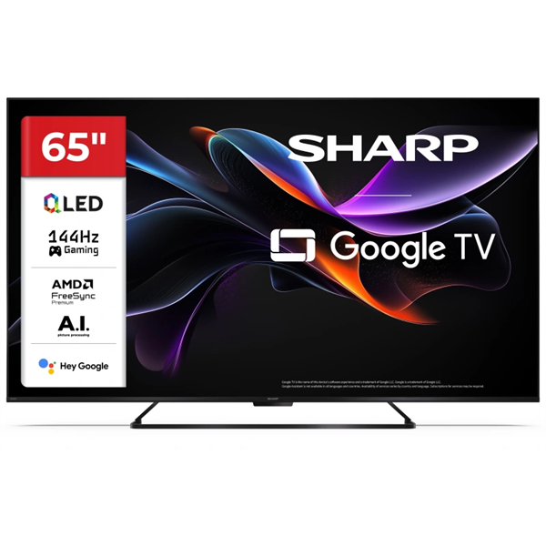 SHARP 65HR7265E 65"/164cm 4K UHD QLED Google TV, 144 Hz, 3840x2160, 4xHDMI/2xUSB (65HR7265E)