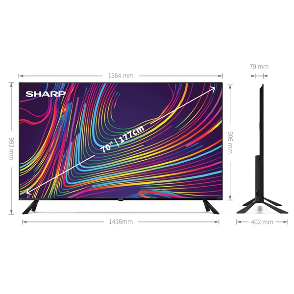 SHARP 70" 4K ULTRA HD ANDROID TV™ 70CL5EA (3840x2160, 4xHDMI/HDMI-ARC/2xUSB/Micro-USB/LAN/WiFi/Bluetooth/Micro SD) (70CL5EA)