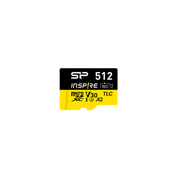 SILICON POWER Memóriakártya MicroSDXC 512GB CL10 A1 UHS-I U1 V30, Inspire (SP512GBSTXLA2V1NSP)