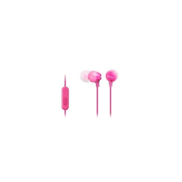 SONY MDREX15APPI.CE7, 18-22000 Hz, 16 ohm, 3.5 mm Jack, 1,2 m Vezetékes szilikonos Fülhallgató mikrofonnal, Rózsaszín (MDREX15APPI.CE7)