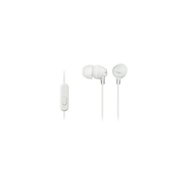 SONY MDREX15APW.CE7, 8-22000 Hz, 16 ohm, 1,2m , 3.5 mm jack, Vezetékes Fülhallgató mikrofonnal, Fehér (MDREX15APW.CE7)