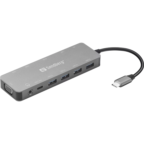 SANDBERG Dokkoló, USB-C 13-in-1 Travel Dock (136-45)