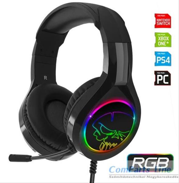 Spirit of Gamer PRO-H8 RGB mikrofonos fejhallgató, fekete