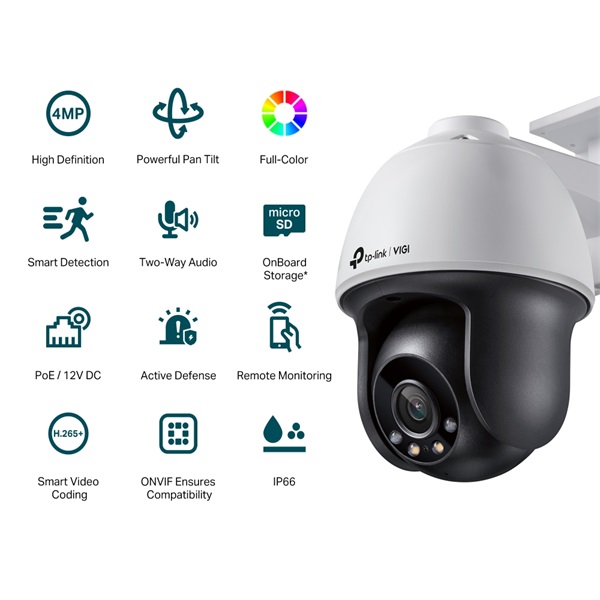 TP-LINK IP Kamera kültéri éjjellátó 4 Megapixel, 4mm Objektív, VIGI C540(4MM) (VIGI C540(4MM))