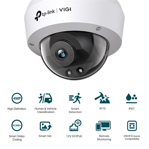 TP-LINK IP Kamera kültéri/beltéri éjjellátó 3 Megapixel, 2.8mm Objektív, VIGI C240I(2.8MM) (VIGI C240I(2.8MM))