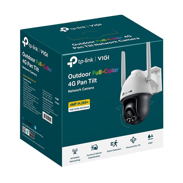TP-LINK IP & Wi-Fi-s Kamera kültéri éjjellátó 4 Megapixel, 4mm Objektív 3G/4G SIM slot, VIGI C540-4G(4MM) (VIGI C540-4G(4MM))