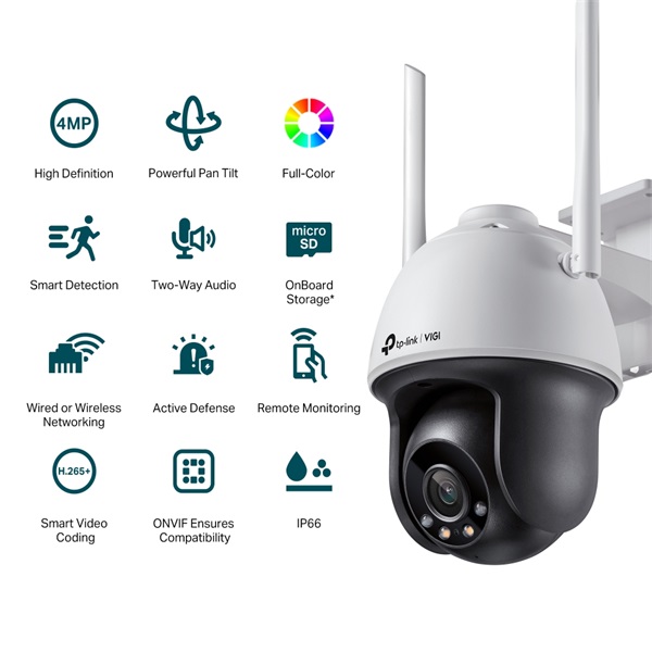 TP-LINK IP & Wi-Fi-s Kamera kültéri éjjellátó 4 Megapixel, 4mm Objektív, VIGI C540-W(4MM) (VIGI C540-W(4MM))