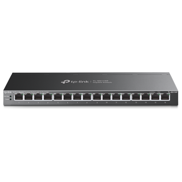 TP-LINK Switch 16x1000Mbps(16xPOE+), TL-SG116P (TL-SG116P)