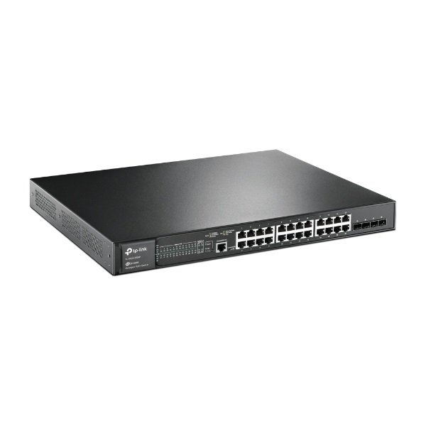 TP-LINK Switch 24x1000Mbps (24xPOE+) + 4x1Gigabit SFP + 1xkonzol port, Menedzselhető, SG3428MP (SG3428MP)