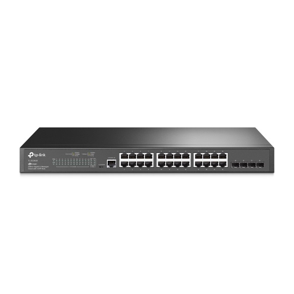 TP-LINK Switch 24x1000Mbps + 4xGigabit SFP + 2xkonzol port, Menedzselhető, SG3428 (SG3428)