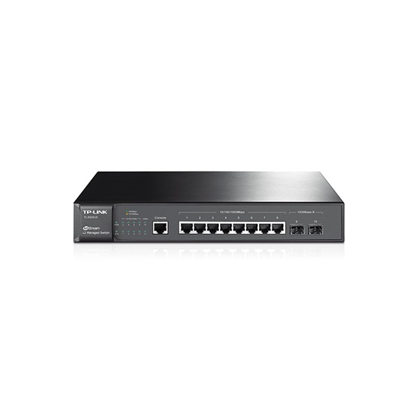 TP-LINK Switch 8x1000Mbps + 2xGigabit SFP + 1xkonzol port, Menedzselhető, SG3210 (SG3210)