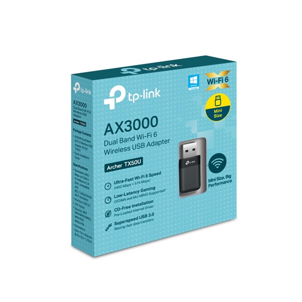 TP-LINK Wireless Adapter USB Dual Band AX3000, ARCHER TX50U (ARCHER TX50U)