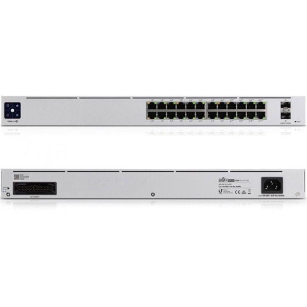 UBiQUiTi Switch 24x1000Mbps + 2x1000Mbps SFP, Menedzselhető, Rackes - USW-24 (USW-24)