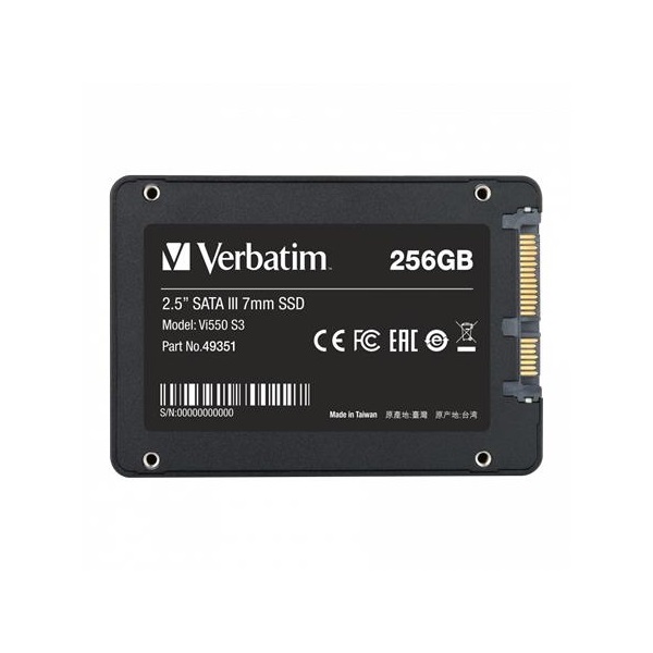 VERBATIM SSD (belső memória), 256GB, SATA 3, 460/560MB/s, "Vi550" (49351)