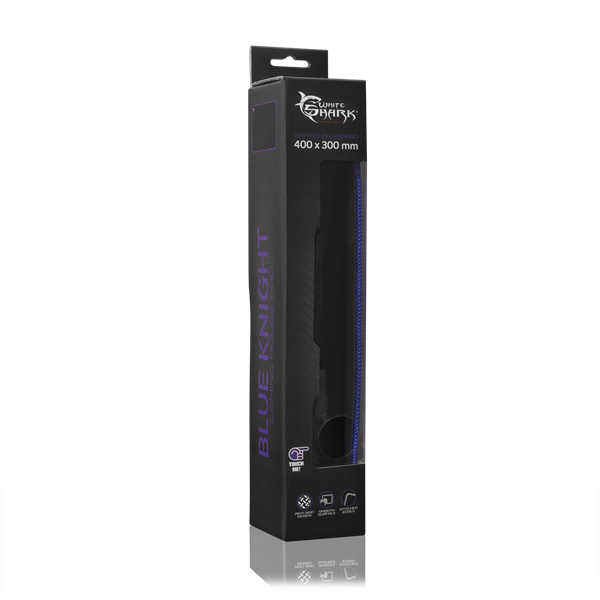 WHITE SHARK BLACK KNIGHT fekete gamer egérpad (400x300x3 mm) (GMP-2101B)