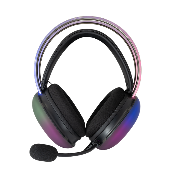 WHITE SHARK FIREFLY-B, GH-2342-B gamer fejhallgató, fekete/RGB, (3.5 Jack) (WS GH-2342B)