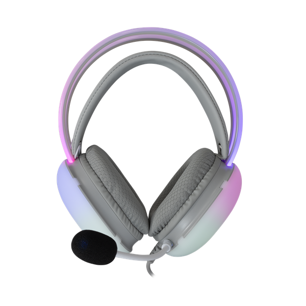 WHITE SHARK FIREFLY-W, GH-2342-W gamer fejhallgató, fehér/RGB, (3.5 Jack) (WS GH-2342W)