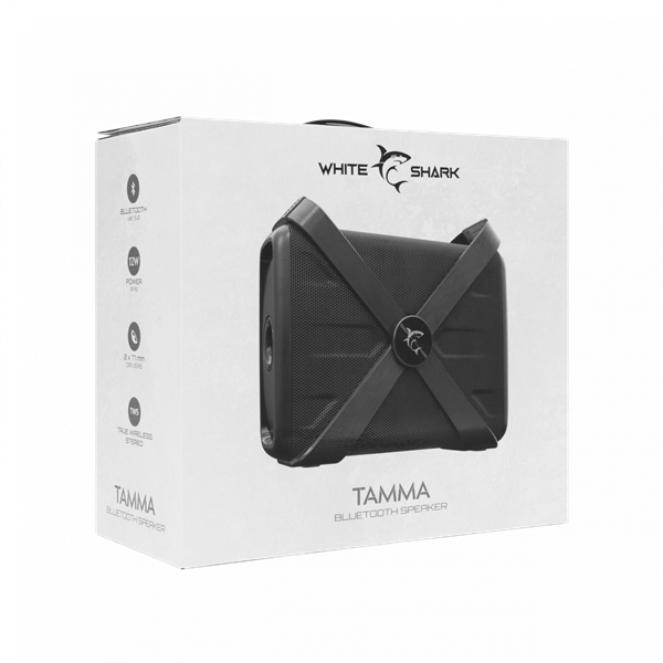 WHITE SHARK TAMMA Bluetooth Hangszóró, 12 W RMS, BT 5.0, Fekete (GBT-58)