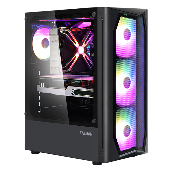 ZALMAN Ház Midi ATX N4 Tápegység nélkül, Fekete RGB (N4)