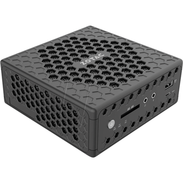 ZOTAC PC ZBOX, Intel N-series N100 3.4GHz, HDMI, Displayport, 2xLAN, WIFI, BT,M.2 + 2.5 HDD hely, 4xUSB Passzív (ZBOX-CI337NANO-BE)