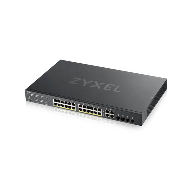 ZYXEL Switch 24x1000Mbps (24xPOE) +4xGigabit kombó SFP+, Fémházas Menedzselhető, (24xGbE POE port), GS1920-24HPV2-EU0101 (GS1920-24HPV2-EU0101F)